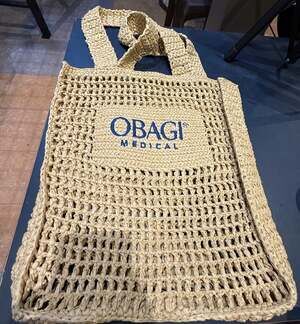 Obagi Medical Woven Raffia Straw Summer Tote Bag